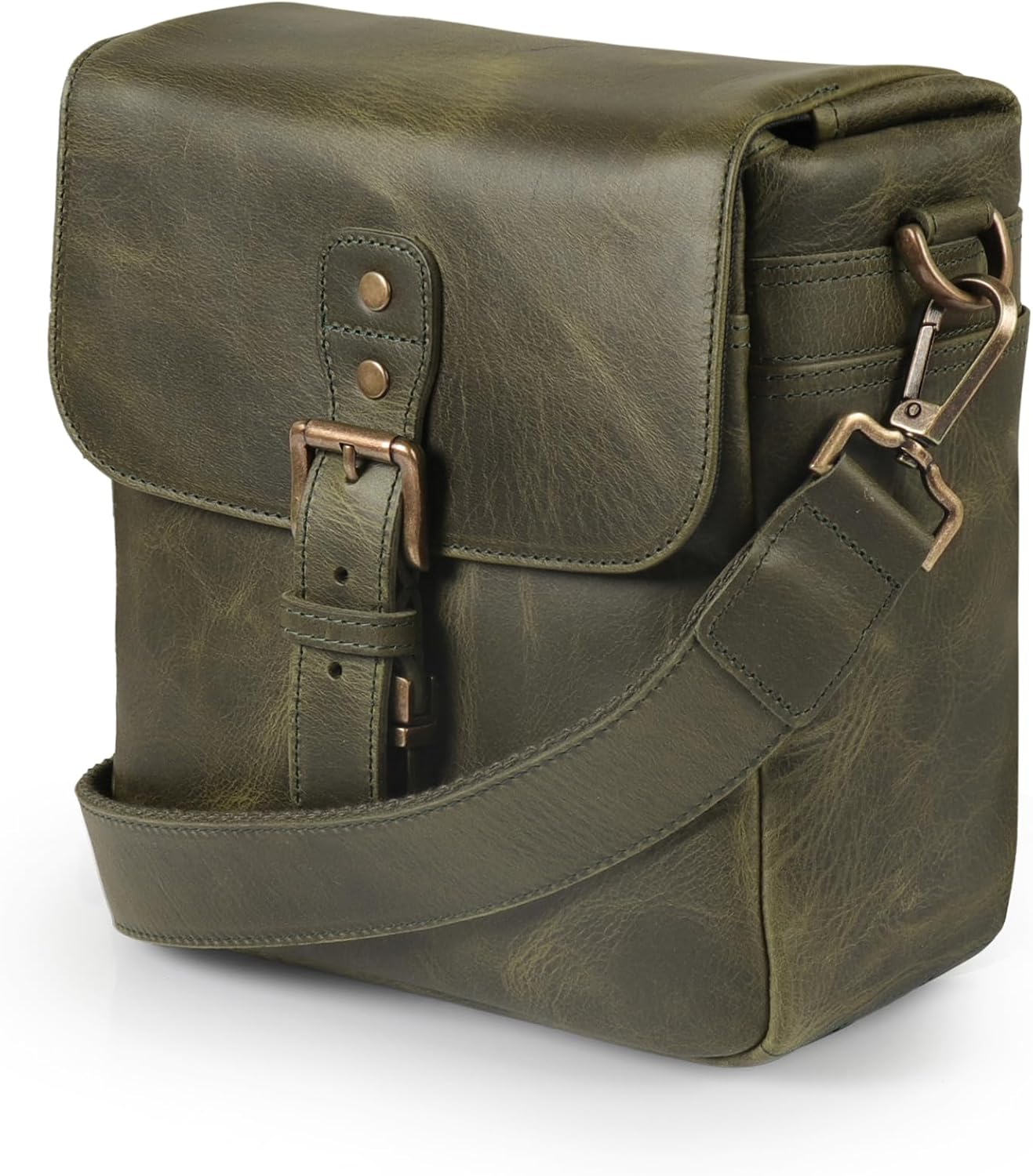 MegaGear Genuine Leather Camera Messenger Bag Mirrorless Portable electronic device cover