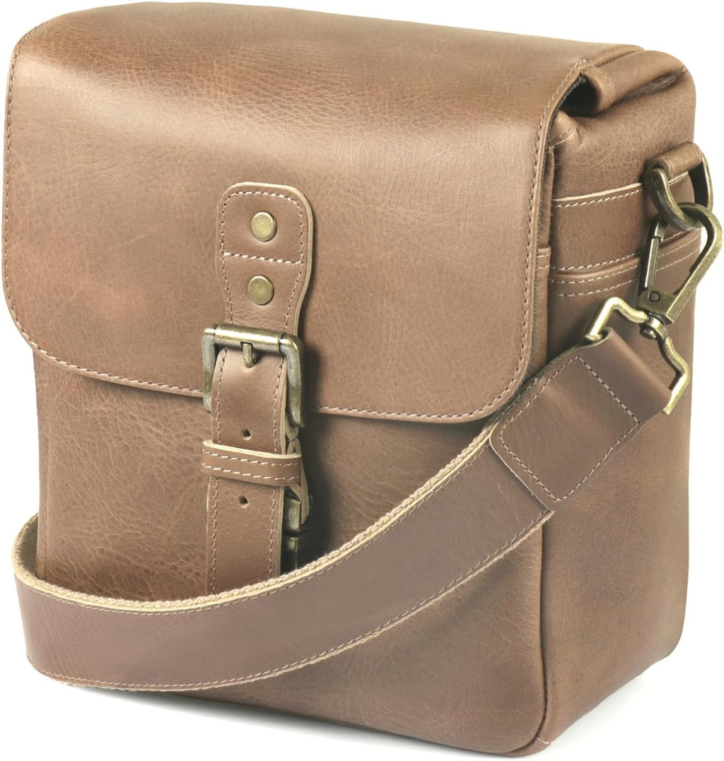 MegaGear Genuine Leather Camera Messenger Bag Mirrorless Portable electronic device cover