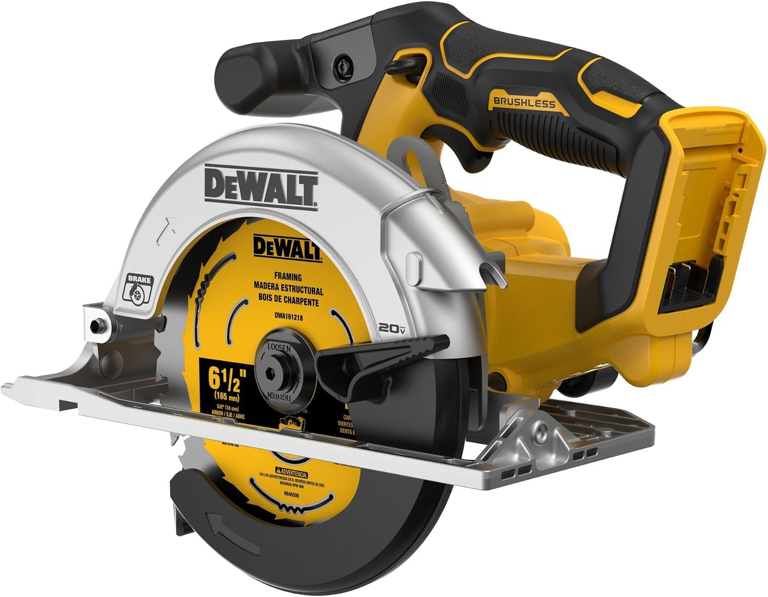 DEWALT 20V MAX* 6-1/2 in. Brushless Cordless Circular Saw, Tool Only (DCS565B)