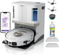 Shark Robot Vacuum & Mop Combo, PowerDetect NeverTouch Pro, Self-Emptying, Self-Refill with Self-Clean Pad Wash & Dry, 60-Day Debris Capacity, 30-Day Refill Tank, 5 Technologies, White, AV2810ZEWH