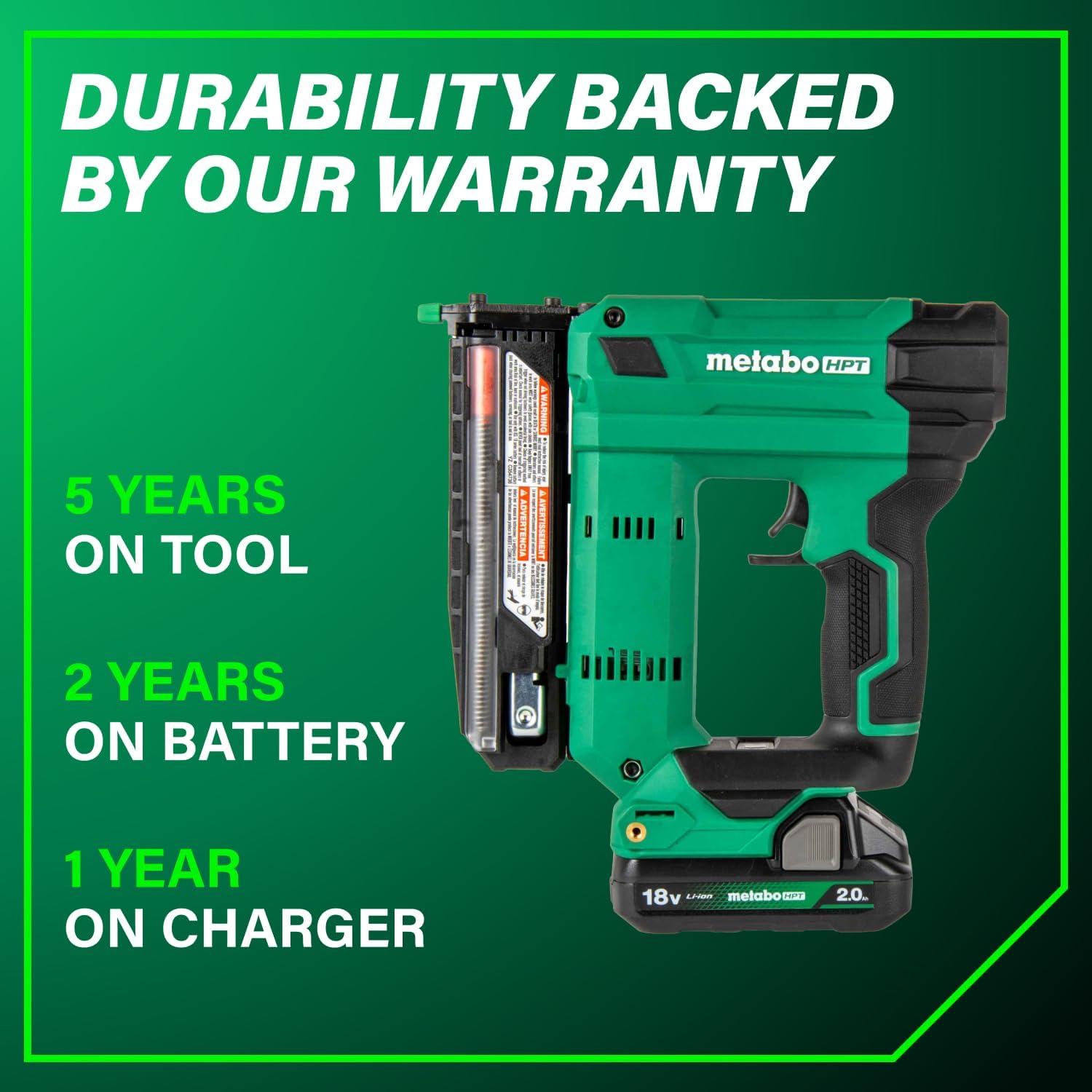 Metabo HPT 18V MultiVolt Cordless Compact Pin Nailer Kit, 23 Gauge Nailer with Power Tool 2.0Ah Lithium Ion Battery, Drives 5/8' to 1-3/8' Headless Pin Nails, 5-Year Warranty, NP1835DA