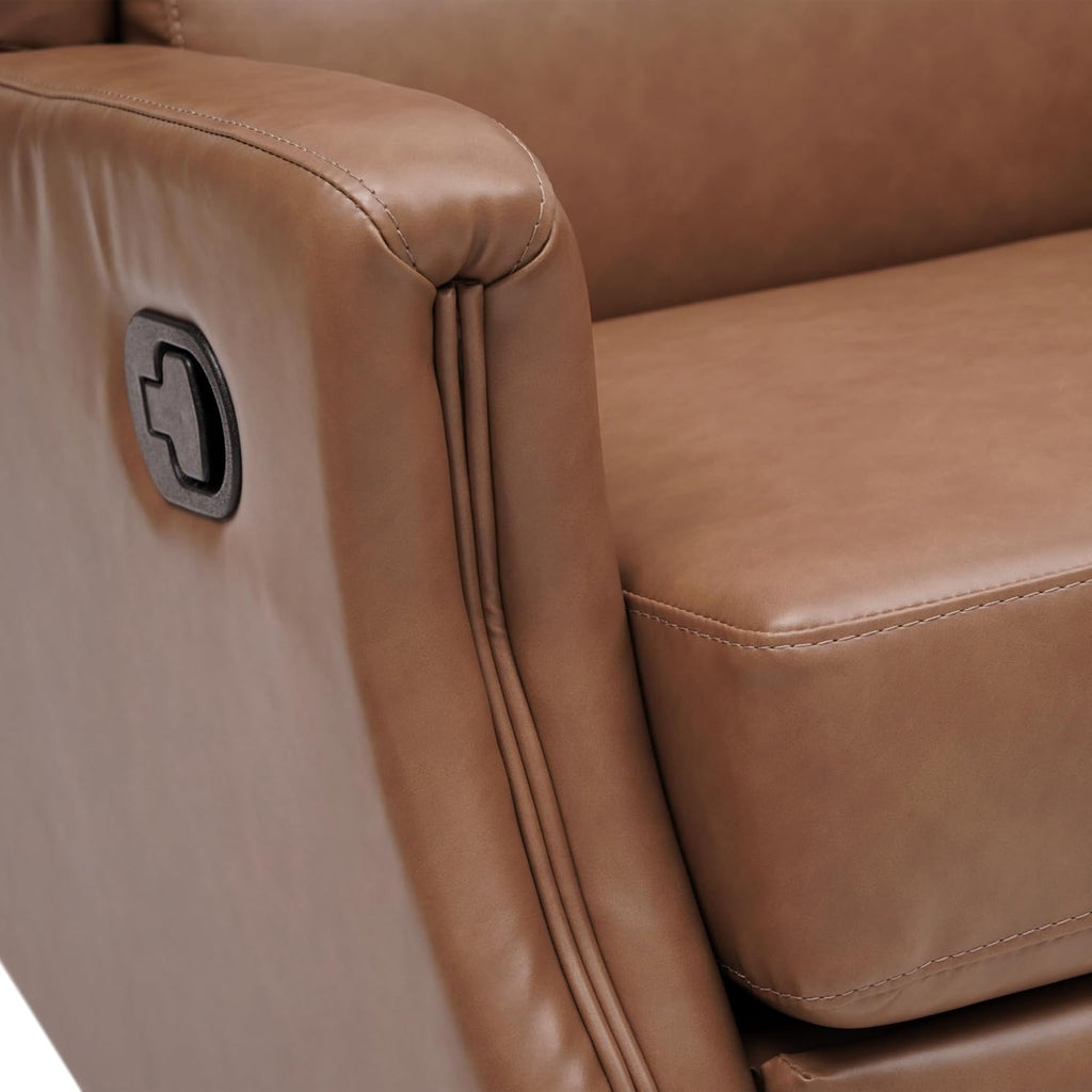 Flash Furniture Omma Swivel Glider Rocking Recliner, Manual Wingback Recliner with 360 Degree Swivel, for Living Room, Bedroom, or Nursery, Cognac LeatherSoft