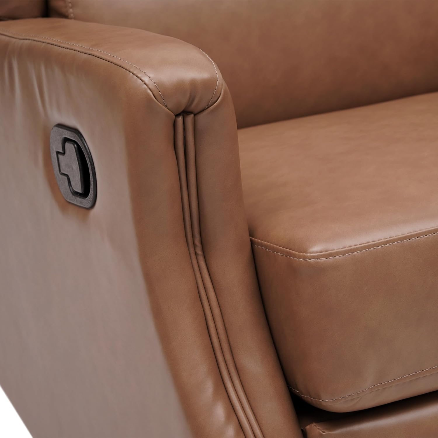 Flash Furniture Omma Swivel Glider Rocking Recliner, Manual Wingback Recliner with 360 Degree Swivel, for Living Room, Bedroom, or Nursery, Cognac LeatherSoft