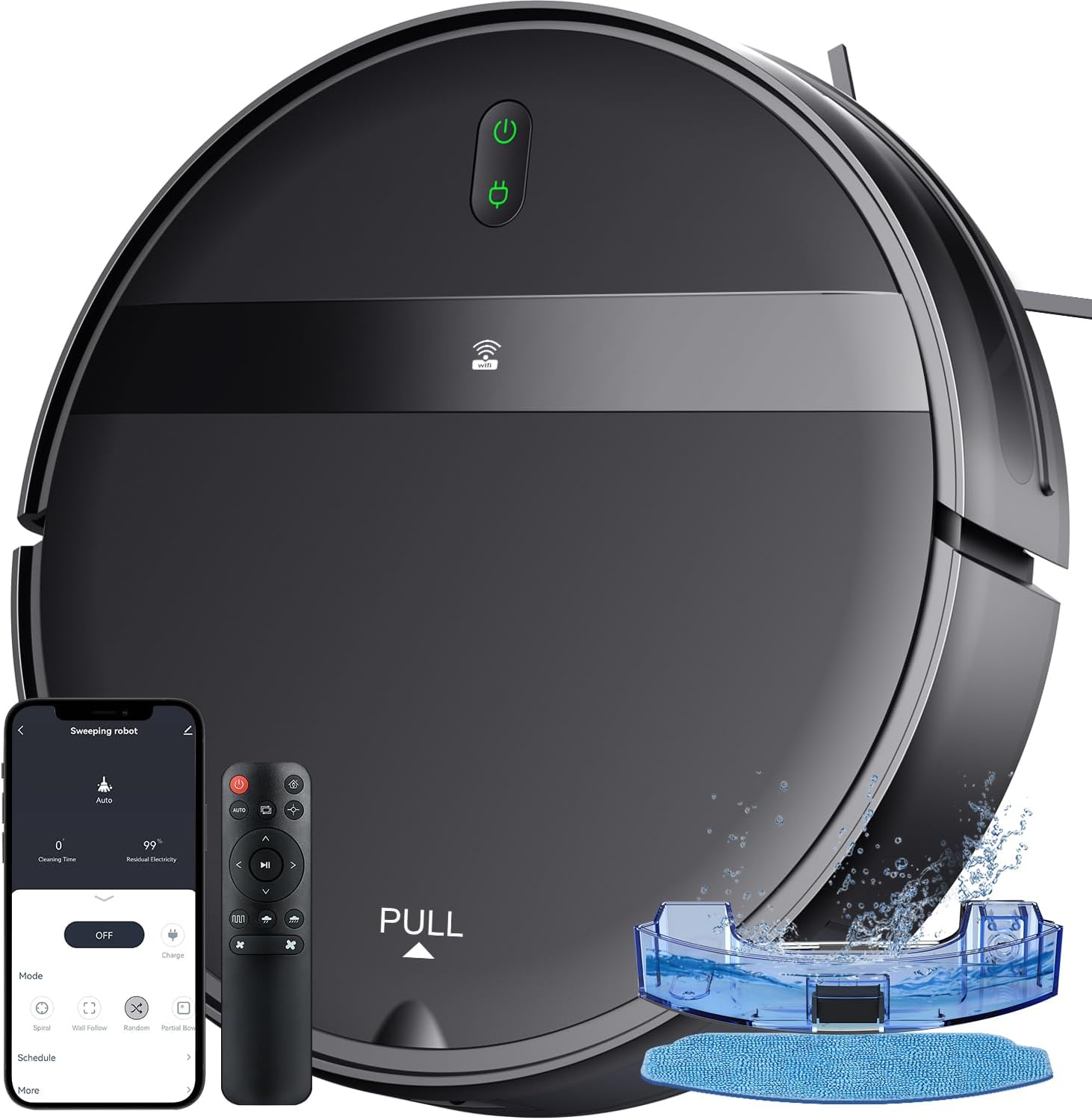 Kilgone Robot Vacuum and Mop Combo with Smart 3D Avoidance | 2 in 1 Mopping Robotic Vacuum Cleans Hard Floors & Carpets | Powerful Suction & Tangle-Free for Pet Hair | App/Wi-Fi/Alexa, Self-Charging