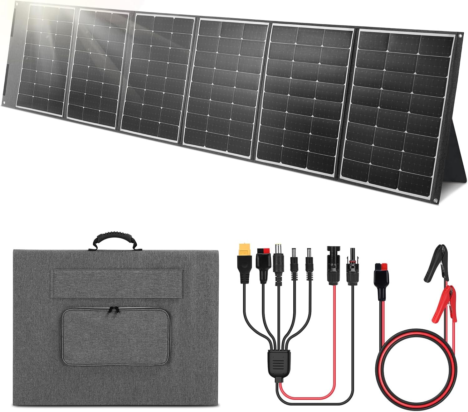 Portable Foldable Solar Panel Kit,Rainproof Solar Panel Monocrystalline Silicon, Solar Panel Charger with Stand & Controller, Controller for Camping, Charing Panel, Hiking (400W)