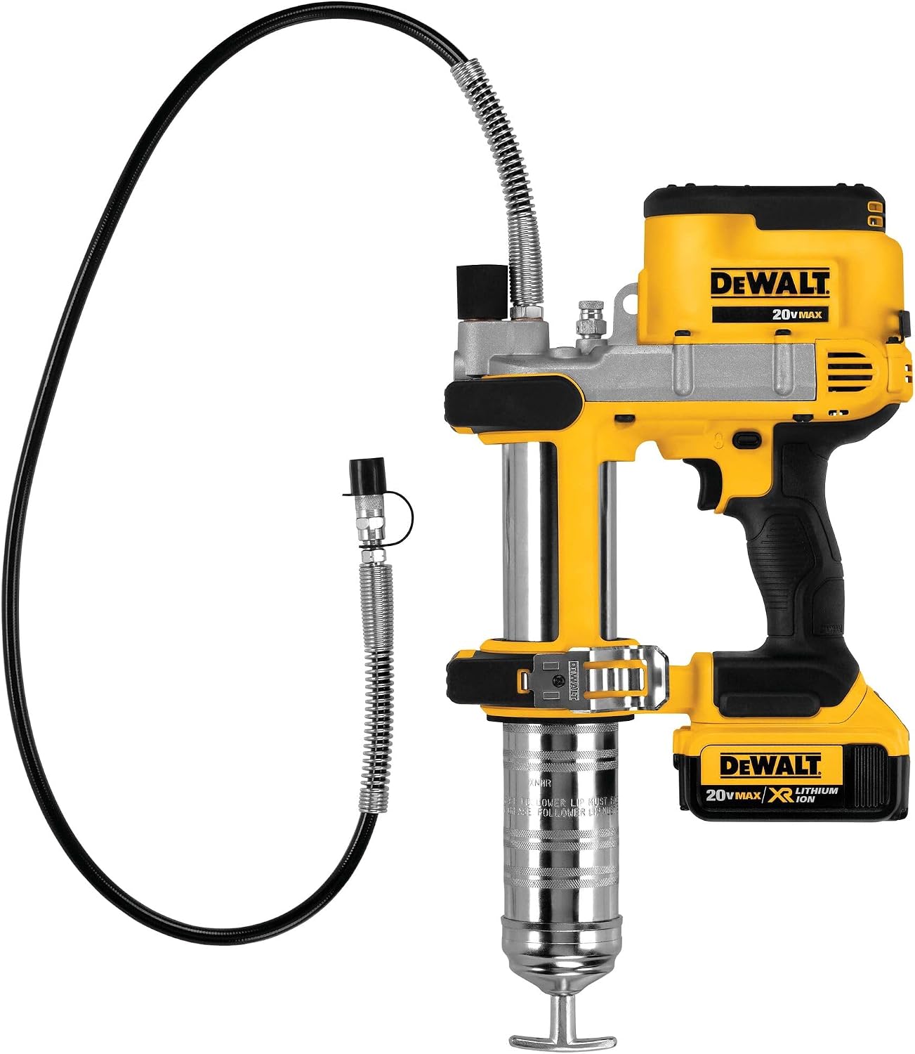 DEWALT Grease Gun Kit 20V MAX with 4.0Ah Battery and Charger, Cordless Grease Gun, LED Light, 42' Hose, 10,000 PSI, Variable Speed Triggers (DCGG571M1)