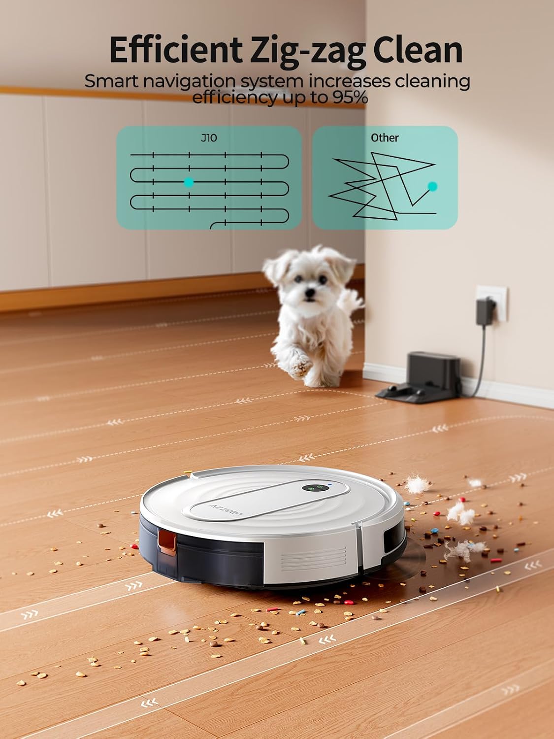 Airzeen Robot Vacuum and Mop with 4000Pa Powerful Suction, 3-in-1 Cleaning, Smart APP & Alexa Control, Self-Charging Robot Vacuum for Pet Hair, Carpets & Hard Floors