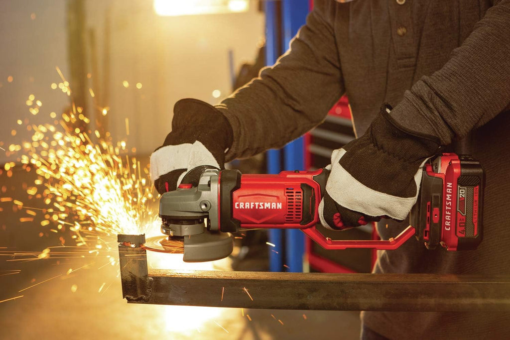 CRAFTSMAN V20 Cordless Angle Grinder Tool Kit, 4-1/2 inch, Battery and Charger Included (CMCG400M1)