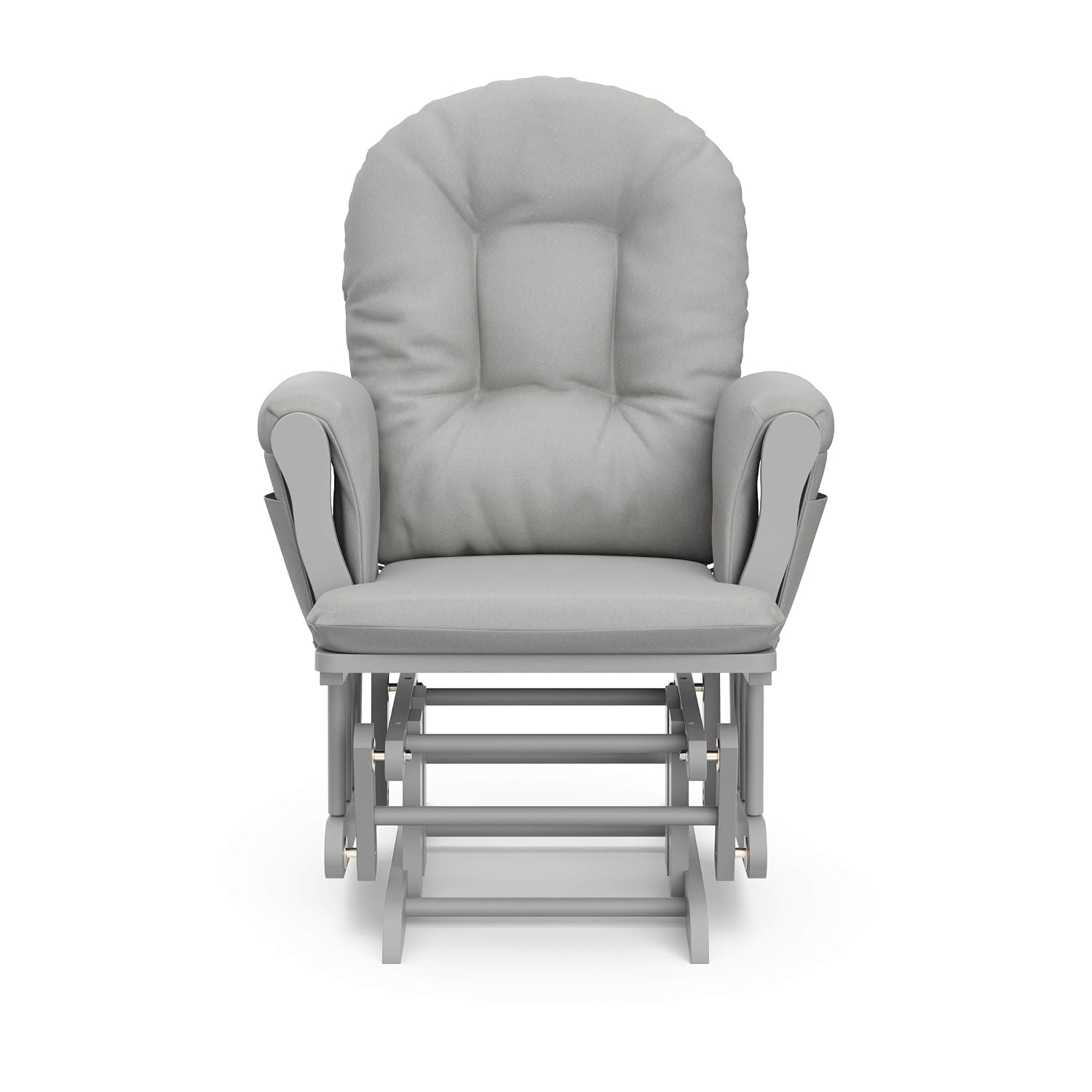 Storkcraft Premium Hoop Glider & Ottoman (Pebble Gray/Light Gray) — GREENGUARD Gold Certified Nursery Glider, Solid Wood Craftsmanship, Smooth-Gliding Nursery Chair and Ottoman, Award-Winning