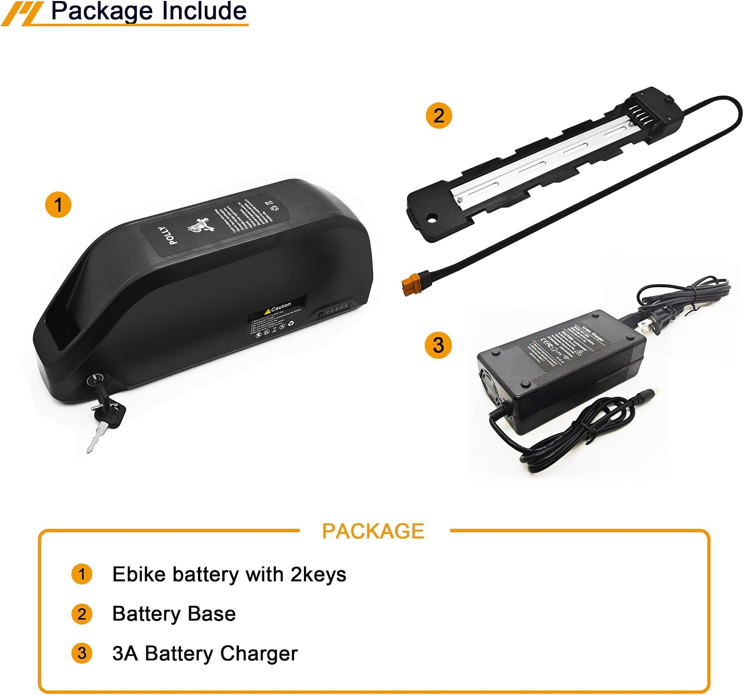 22.4AH Electric Bike Lithium Battery, Removable Ebike Battery with 3A Charger 48V Electric Bicycle Battery Pack with Waterproof Holder for 250W-2000W Motors