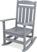 Best Choice Products All-Weather Rocking Chair, Indoor Outdoor HDPE Porch Rocker for Patio, Balcony, Backyard, Living Room w/ 300lb Weight Capacity, Contoured Seat - Gray