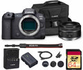 Canon EOS R5 Mirrorless Camera | 45MP Full Frame Sensor 8K Video | in-Body Image Stabilization and Dual Pixel AF for Hybrid Creators (4147C002) + Canon RF 50mm f/1.8 STM Lens + 64GB Card + Bag