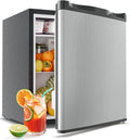 Feelfunn Mini Fridge with Freezer - 1.7 Cu.Ft Single Door Mini Refrigerator with Adjustable Thermostat, Low Noise, Energy Saving, Small Fridge for Bedroom, Apartment, Dorm, Classroom, Office - Silver