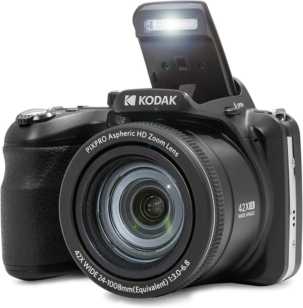 Kodak PIXPRO AZ425 Astro Zoom 20MP Digital Camera with 42X Optical Zoom (Black) Bundle with 64GB SD Card and Accessory Kit (3 Items)