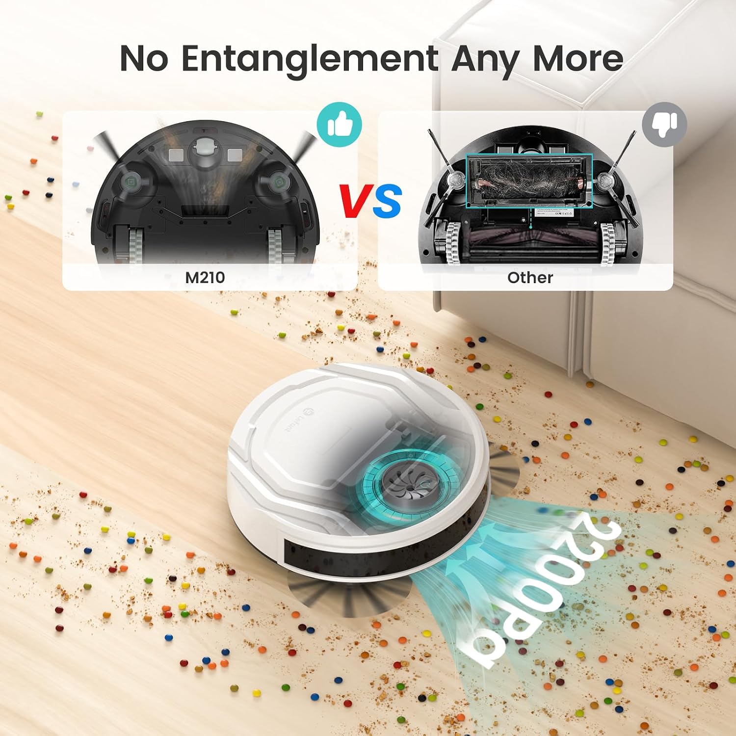 Lefant Robot Vacuums, 2200Pa Strong Suction, 120 Min Runtime