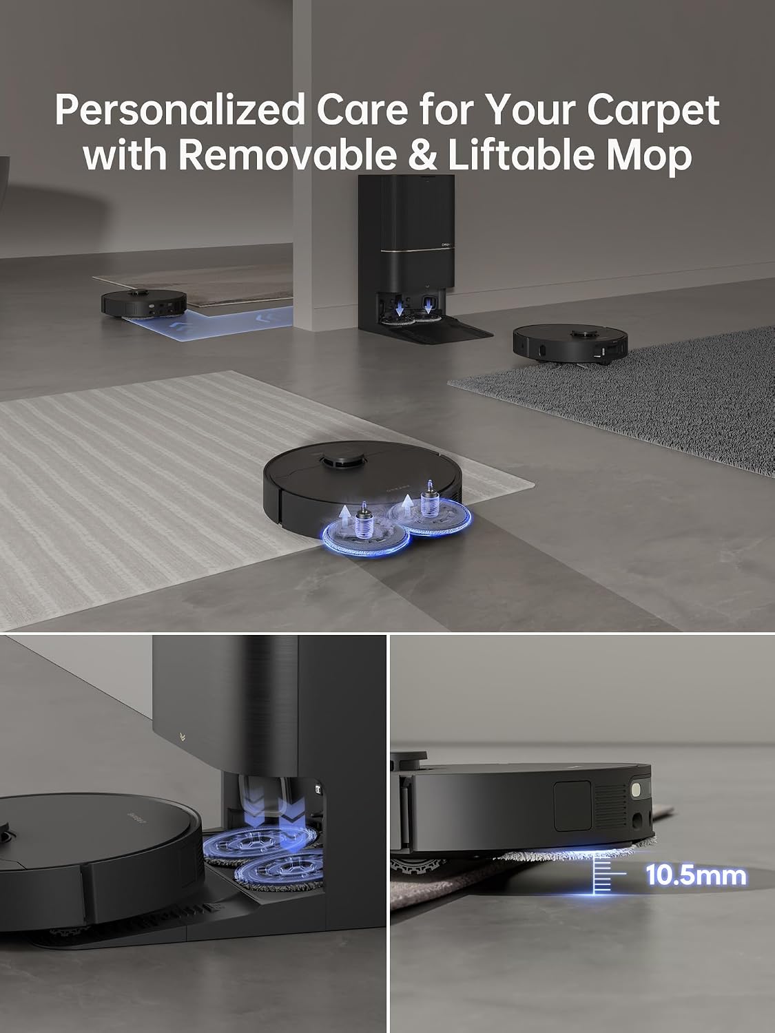DREAME X30 Ultra Robot Vacuum and Mop Combo, 8300Pa Suction, Mop Extend and Mop Self Cleaning with 140°F Water, Removable & Liftable Mop, Self Refilling, Mop Self Drying, Smart Carpet Cleaning