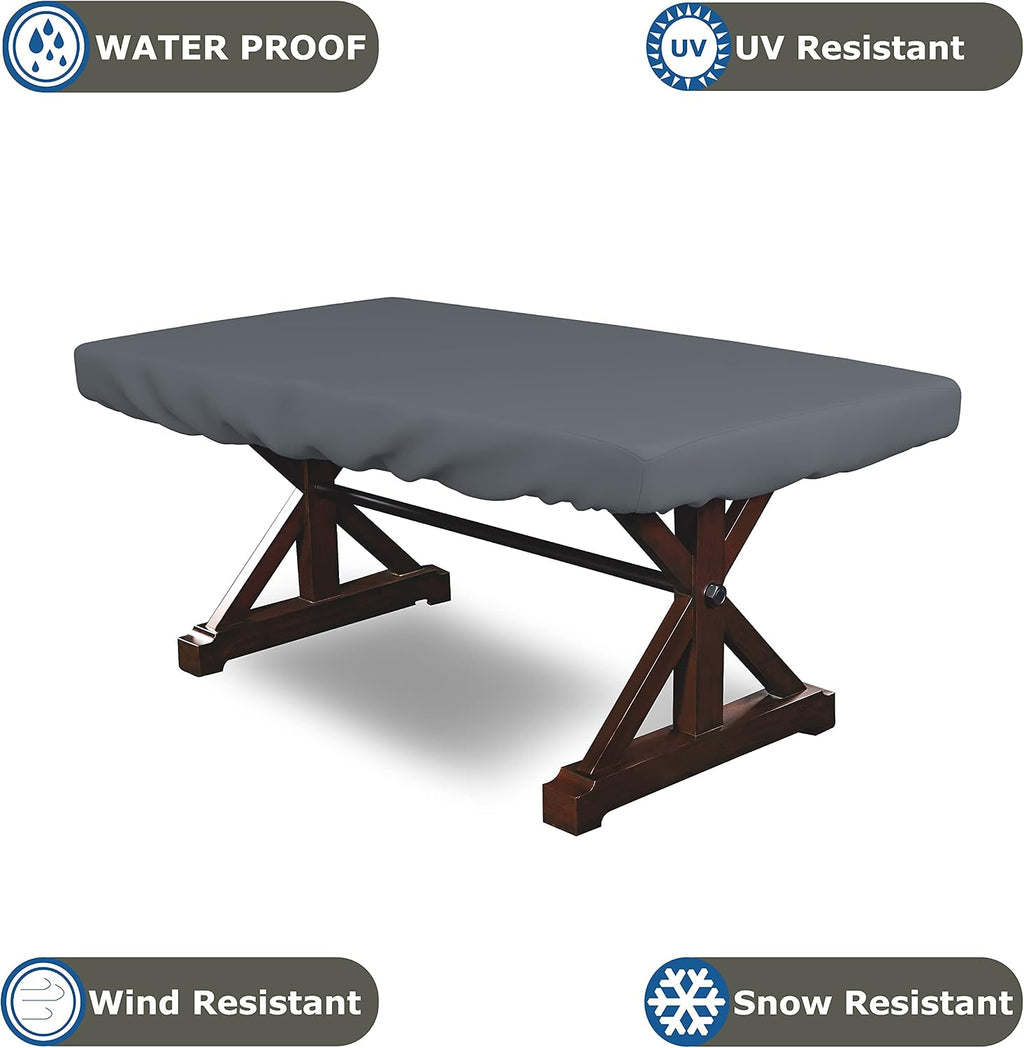 Covers & all Poker Table Cover 12 Oz Waterproof - 100% Weather Resistant Outdoor Game Table Cover with Elastic at 4 Sides (96' W x 44' D x 8' H Inches, Grey)