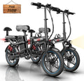 GugoIs 2 Seater Electric Bike for Adults, 750/1000W & 28/30 MPH E-Bike with 748.8/960 Wh Removable Battery, 16/20' Commuter Ebikes, 25-60 Miles, Full Suspension Adults Electric Bicycles