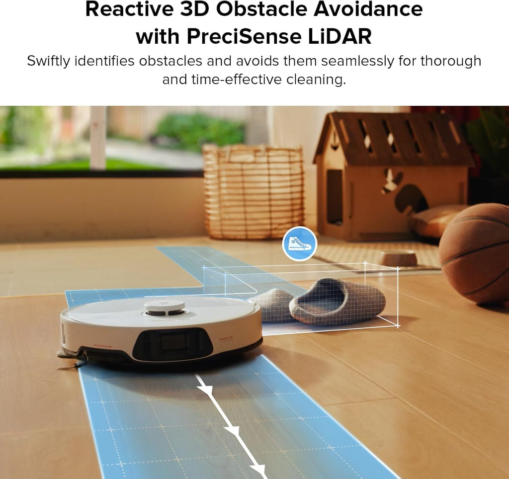 roborock S8 Max Ultra Robot Vacuum and Mop, All-in-One Dock, PreciSense LiDAR Navigation, Smart Dirt Detection, Self-Emptying, 8000Pa Suction for Various Floors, 20mm Auto Lifting for Carpet, White