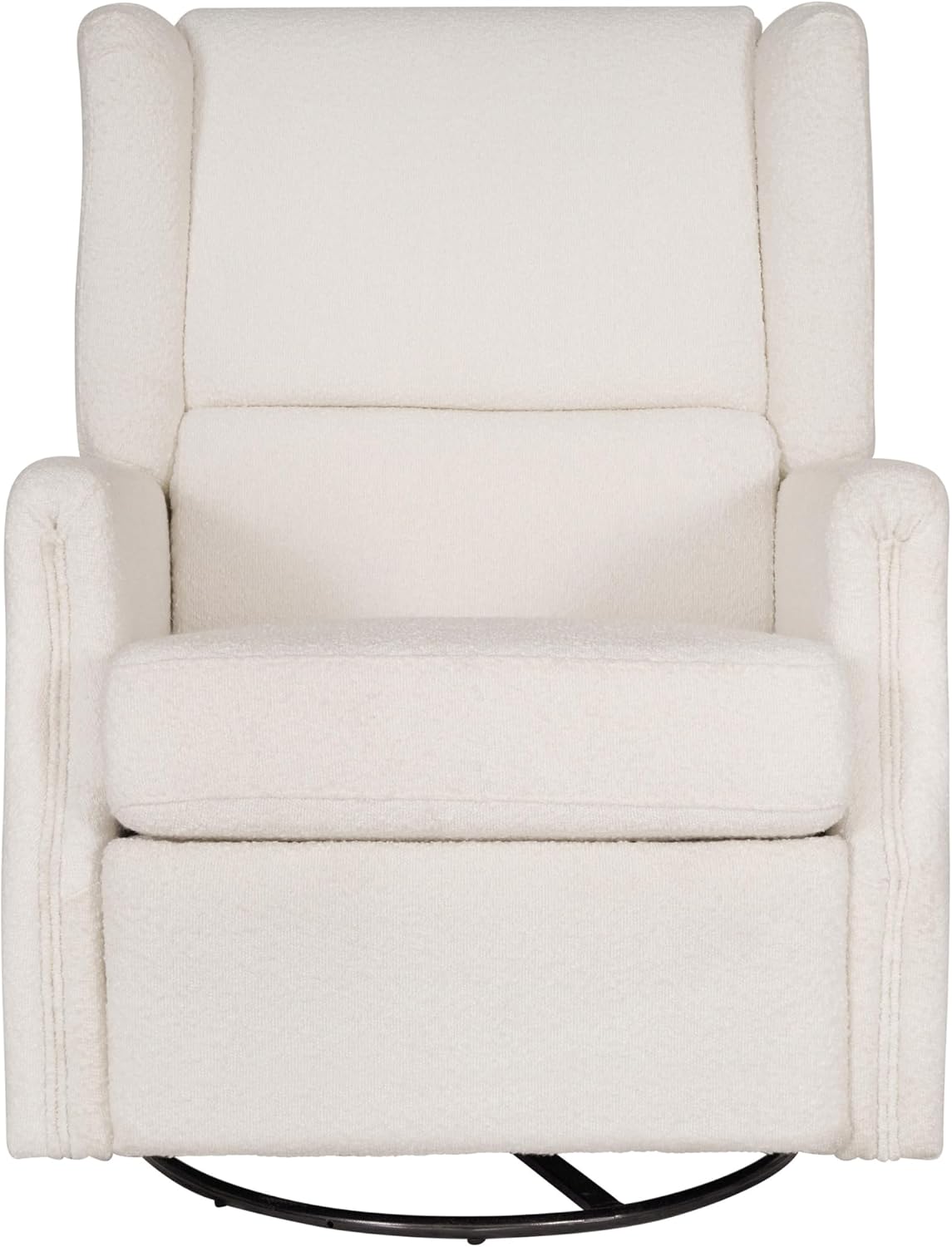 Flash Furniture Omma Swivel Glider Rocking Recliner, Manual Wingback Recliner with 360 Degree Swivel, for Living Room, Bedroom, or Nursery, Upholstered, Off-White Boucle