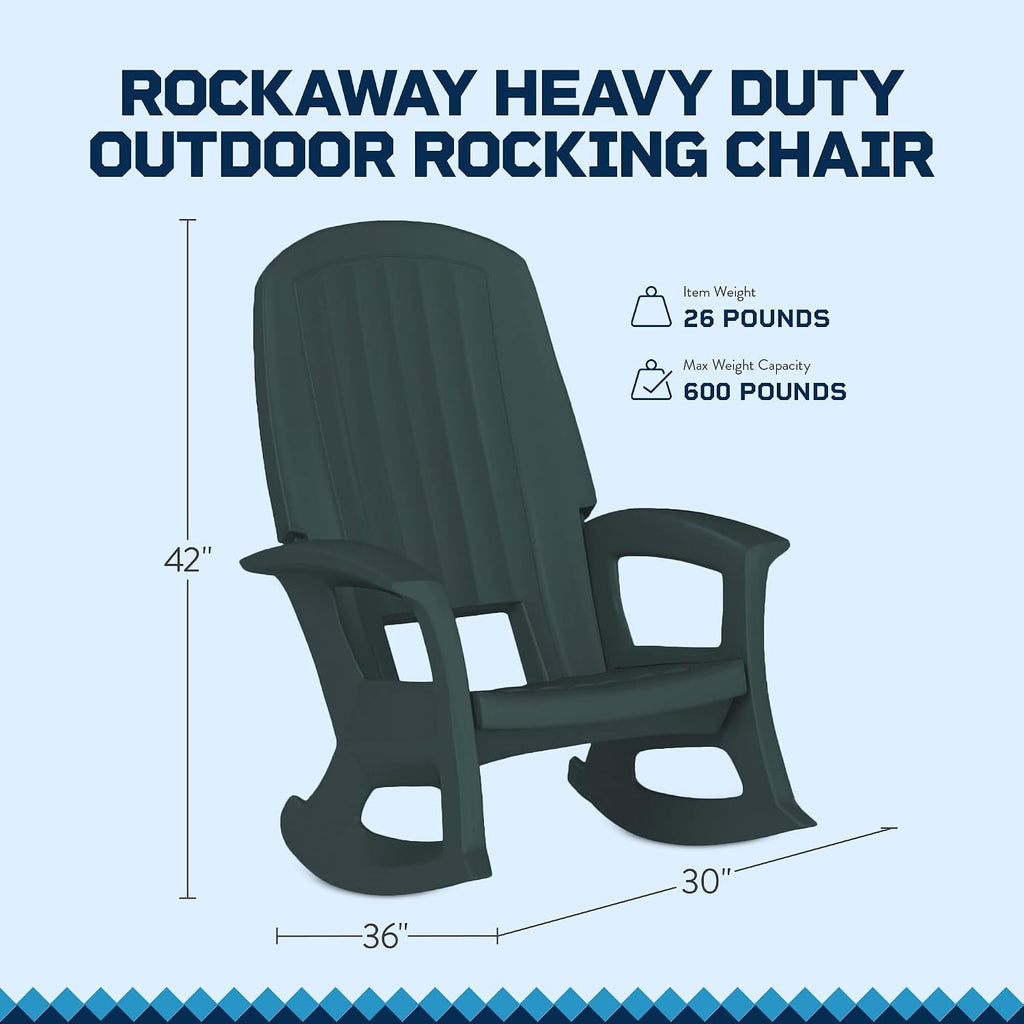 Semco Rockaway Heavy Duty All-Weather Outdoor Rocking Chair Plastics - Green