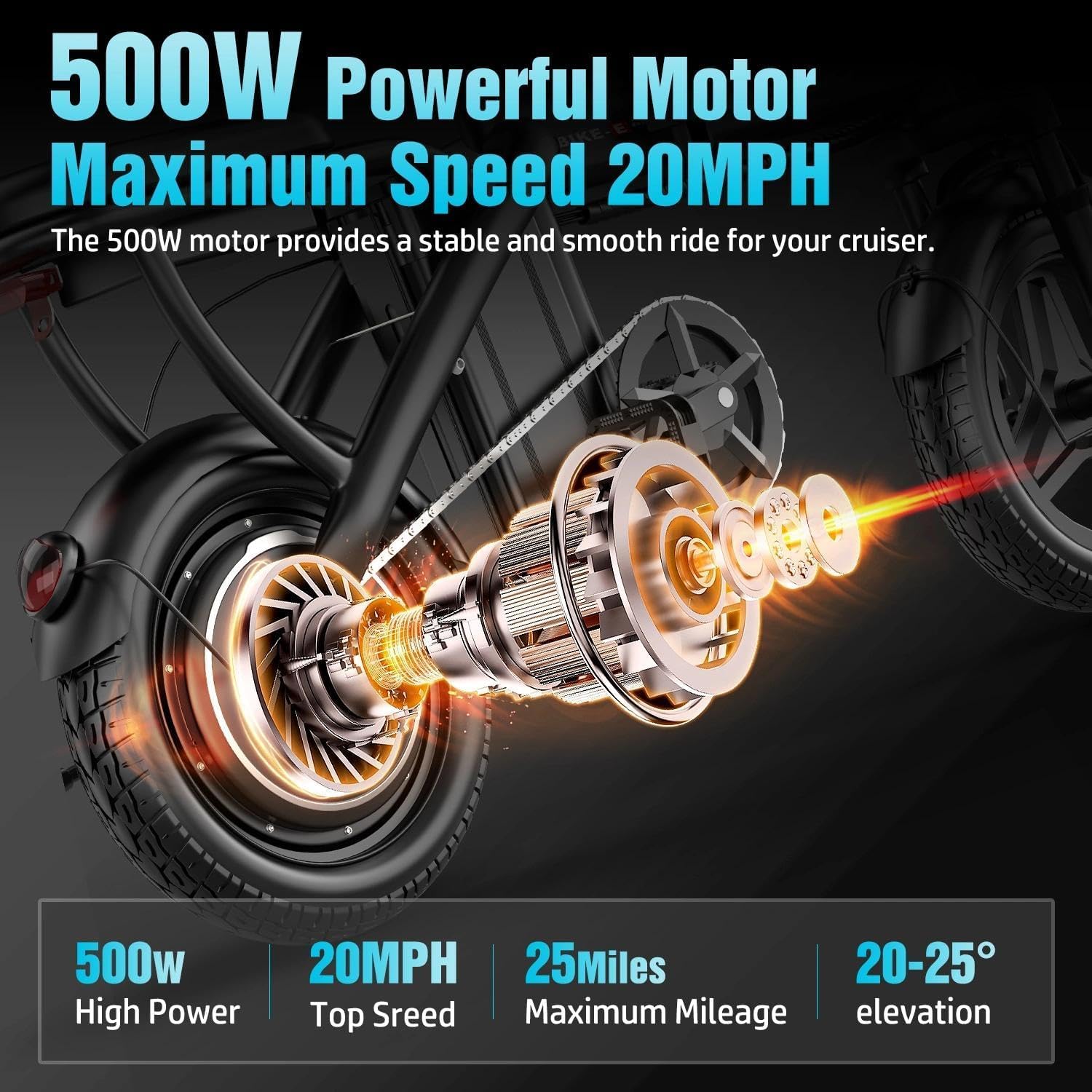 Electric Bike for Adults, 48V 15AH Removable Battery, 25MPH 35Miles Commuting Ebikes for Women Men, 500W Brushless Motor, Lightweight 14'' Tires Folding Electric Bicycles, LCD Display (500W 480WH)