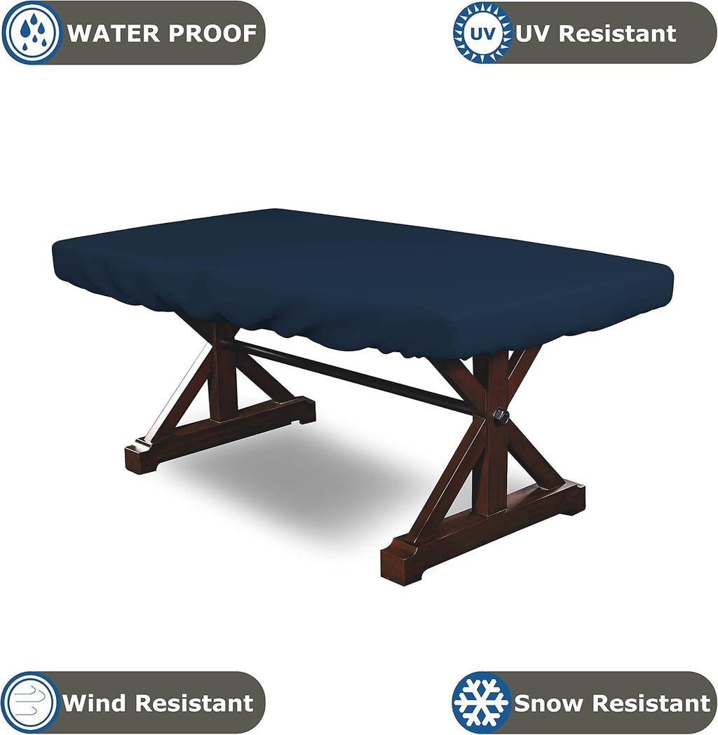 Covers & all Poker Table Cover 12 Oz Waterproof - 100% Weather Resistant Outdoor Game Table Cover with Elastic at 4 Sides (94' W x 44' D x 8' H Inches, Blue)