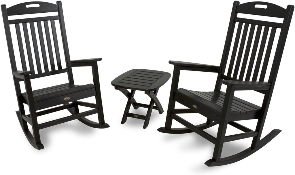 Trex Outdoor Furniture by Polywood Yacht Club Rocker Chair, Charcoal Black (TXR100CB)