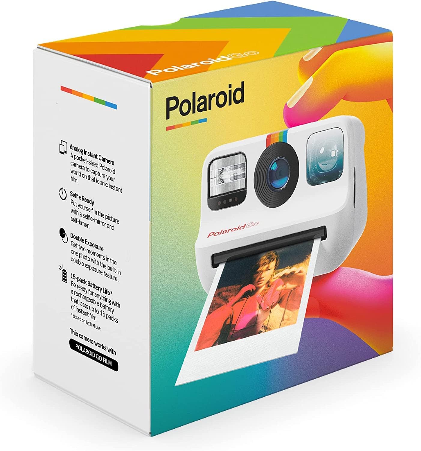 Polaroid Originals Bundle Go Instant Camera with 5 Double Packs (80 Prints) of Color Film and Microfiber Cloth