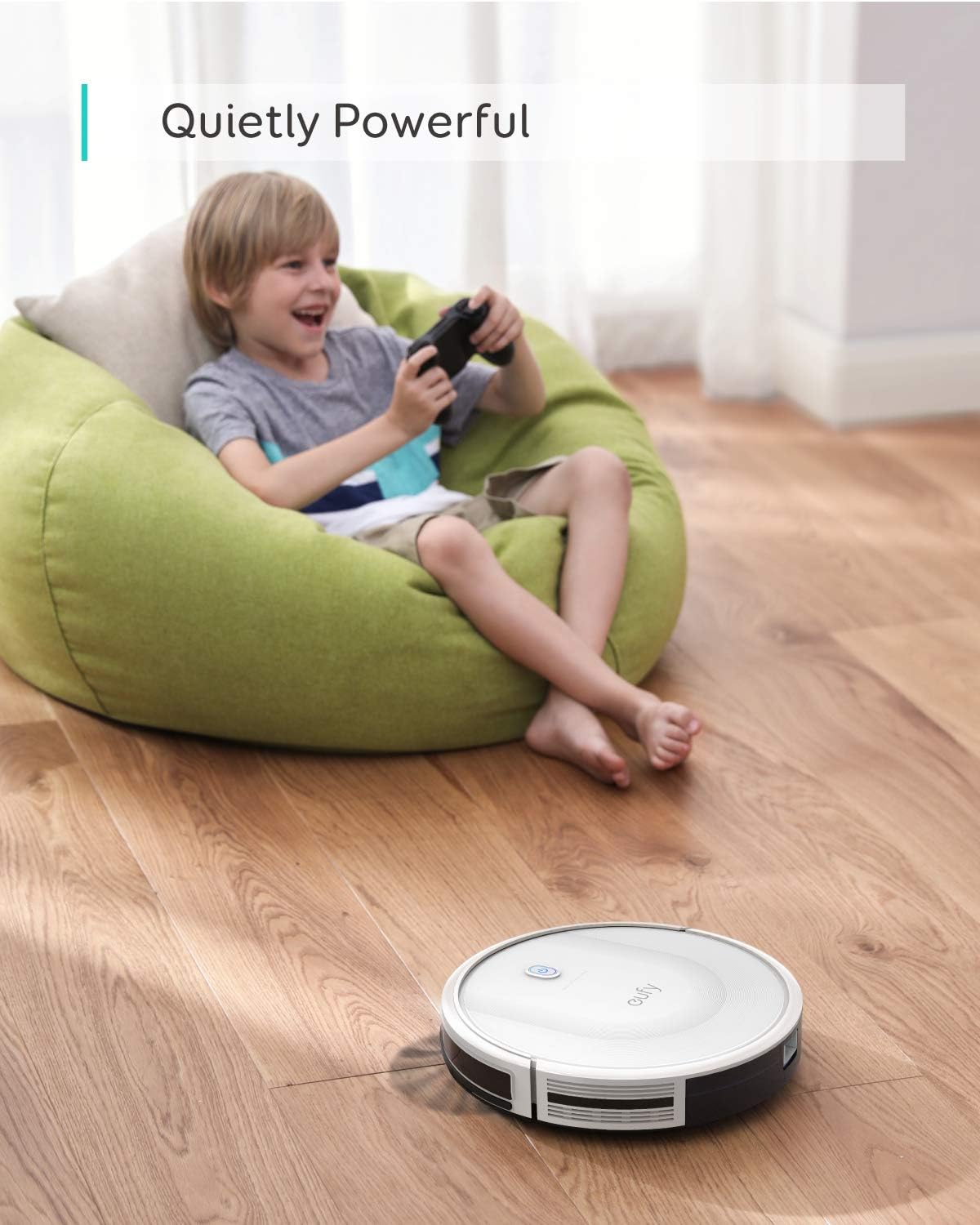 eufy Robot Vacuum 11S MAX, Super-Thin,Powerful Suction, Quiet, Self-Charging Robotic Vacuum Cleaner, Cleans Hard Floors to Medium-Pile Carpets, White
