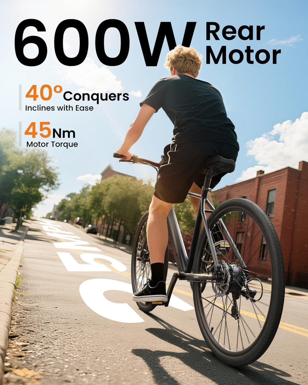 PUCKIPUPPY Electric Bike for Adults, 42lb Air-Light Aluminum Ebike with Torque Sensor, 28' Electric Bicycle with 360Wh Energy Battery, 600W 25MPH Peak E Bike, 7 Speed, 45Nm, Leather seat