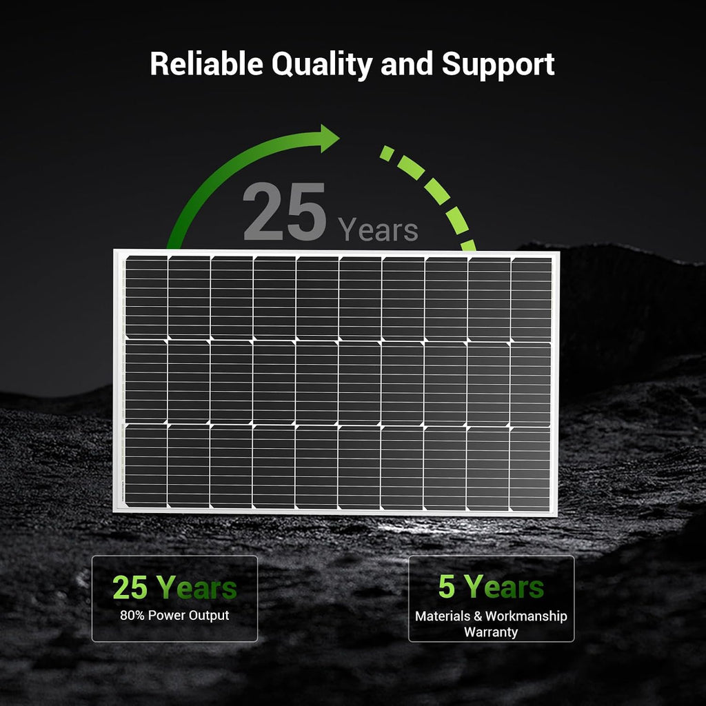 HQST Solar Panel 4pcs 100 Watt 12V Monocrystalline Solar Panel with Solar Connectors, High Efficiency Module PV Power for Battery Charging Boat, Caravan, RV and Any Other Off Grid Applications