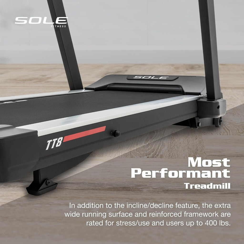 SOLE Fitness F63, F65, F80, F85, TT8 Treadmill With Incline, Bluetooth, Foldable Option - For Home, Work From Home Fitness, Running and Walking