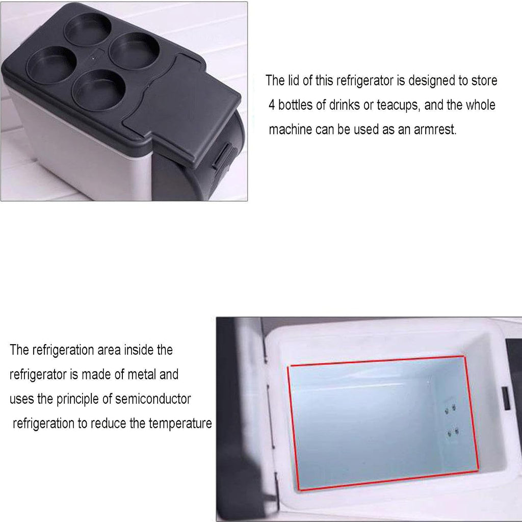 Mini Fridge,12V DC Portable Thermoelectric Cooler and Warmer 6L Little Tiny Refrigerator Electric Cooler for Skincare, Beverage, Food, Home, Office and Car