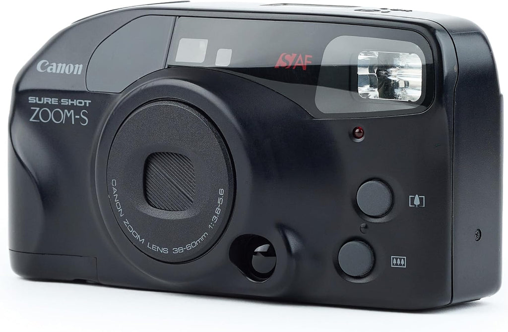 Canon Sure Shot Zoom-S 35mm Point and Shoot Film Camera SAF Canon with Zoom Lens 38-60mm. Built-in Flash and film rewinder as well as counter. (Renewed)