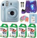 Fujifilm Instax Mini 12 Instant Camera Pastel Blue with Film Value Pack (40 Sheets) + Accessories Including Galaxy Carrying Case Strap, Photo Album, Stickers (Pastel Blue), Compact
