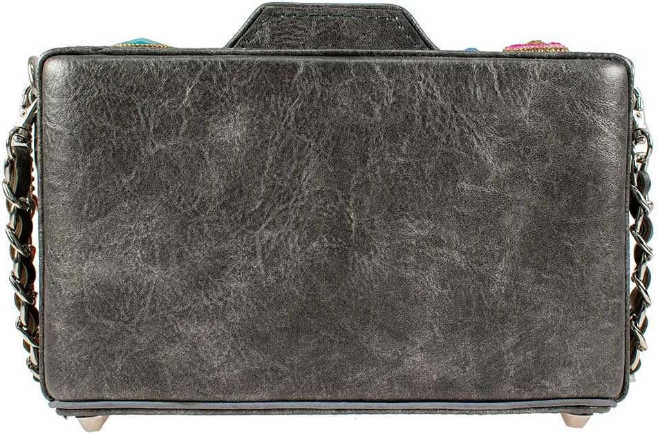 Mary Frances Life in Color Beaded Handbag – Camera-Themed Crossbody with Magnetic Closure for Travel, Weddings, Parties – Multicolor