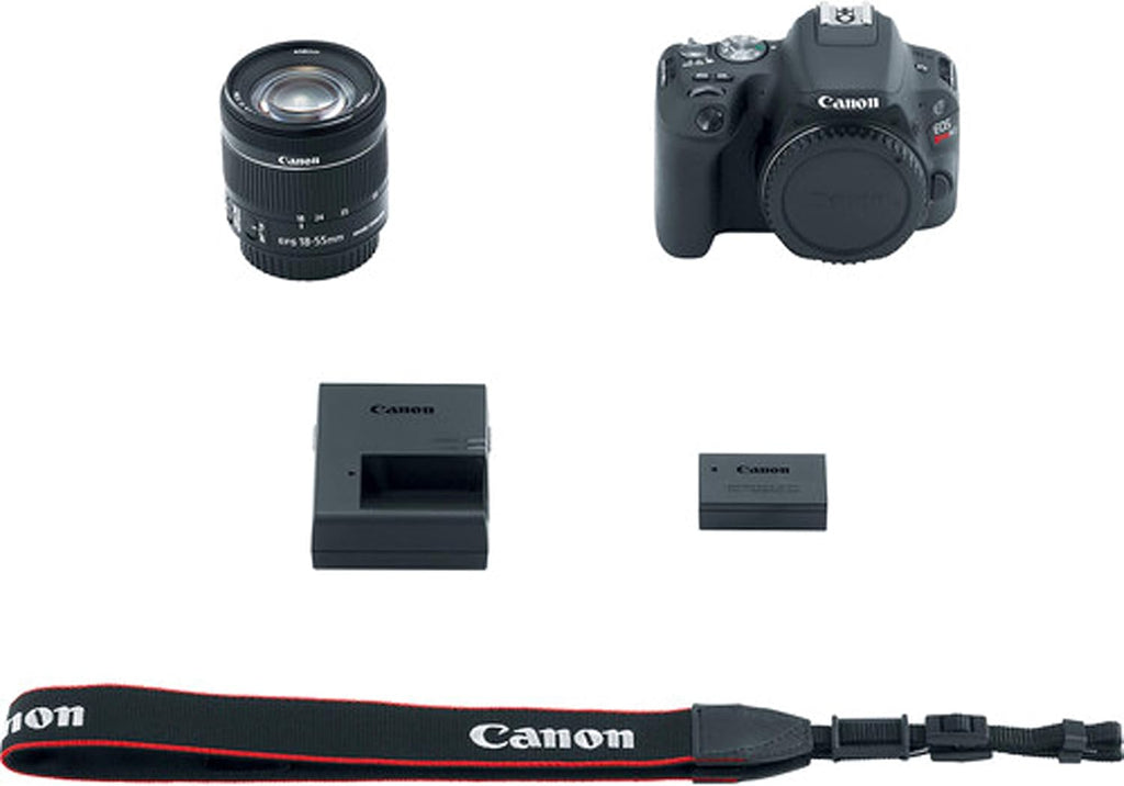Canon EOS Rebel SL2 DSLR Camera with 18-55mm f/3.5-5.6 STM Zoom Lens + 32GB Card, Tripod, Case, and More (18pc Bundle) (Renewed)