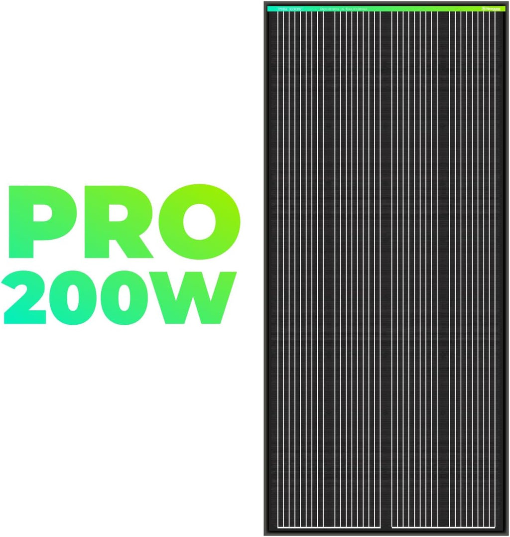 Newpowa PRO 200 Watt 12 Volt Monocrystalline 200W 12V Solar Panel, 9 busbar PV Module, High Efficiency Mono Module RV Marine Boat Off Grid