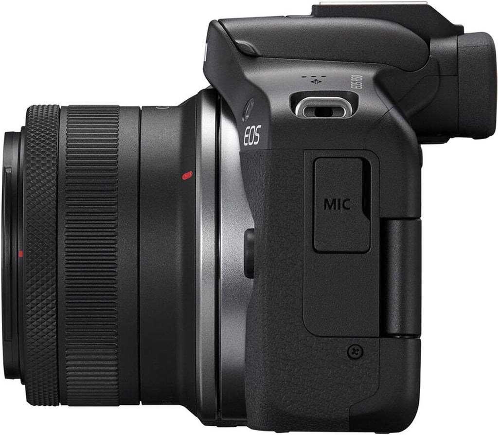 Canon EOS R50 Mirrorless Camera with RF-S 18-45mm f/4.5-6.3 is STM Lens + 64 GB Memory + Extra Battery + Camera Case + Tripod + More (19pc Bundle) (Renewed)