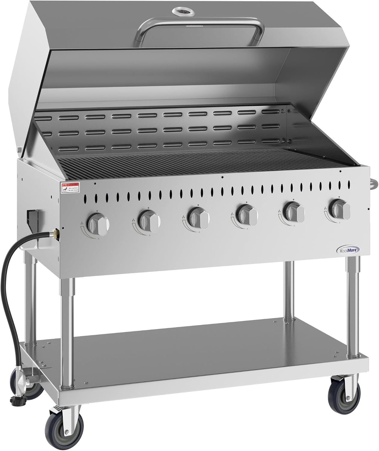 48 in. Commercial Outdoor Propane Gas Grill with Roll Dome Cover, ETL Listed in Stainless-Steel (CGKIT4-48D)