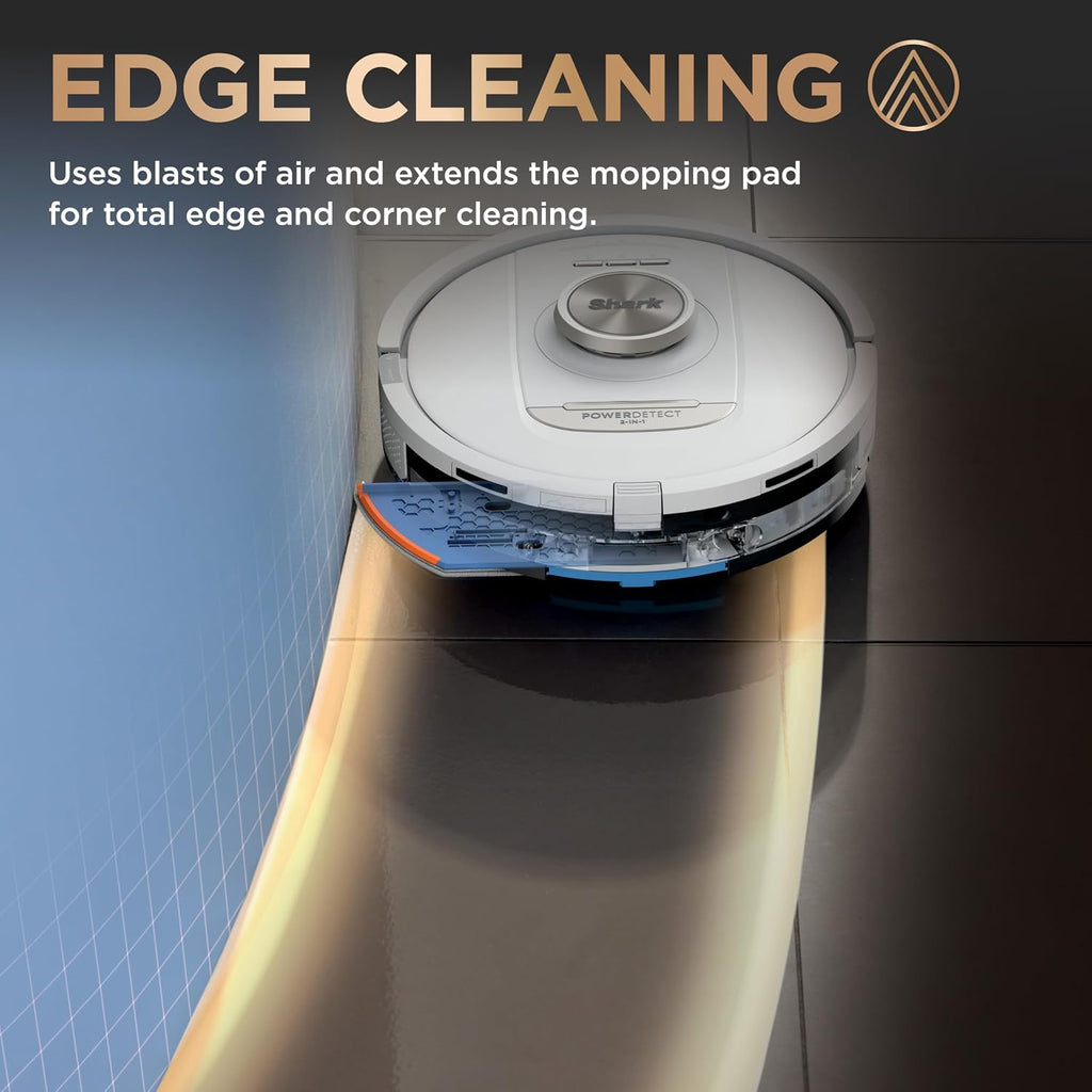 Shark PowerDetect | 2-in-1 Robot Vacuum & Mop for Carpets & Hard Floors | Powerful Suction & Mopping for Pet Hair | Self-Empty & Self-Clean NeverTouch Pro Base | 60-Day Capacity | White | AV2800ZE