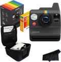 Polaroid Now 3rd Generation i-Type Instant Film Camera with 16 Color Film Photos, Black, with Signature Series Case Bundle