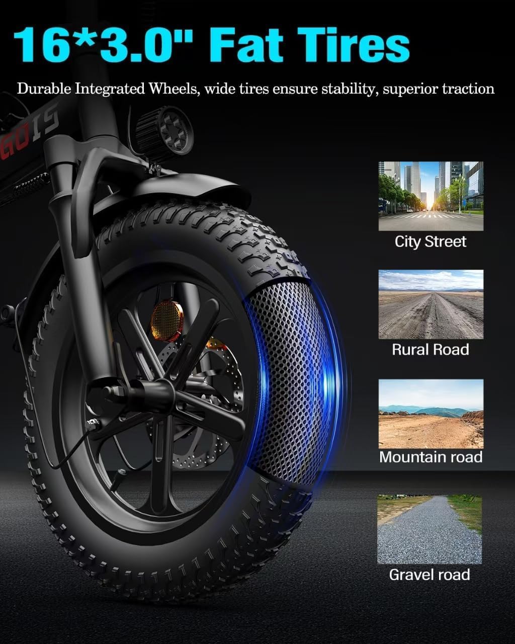 Folding Electric Bike for Adults, 2 Seater Electric Bike, 750W/1000W Peak Motor, 48V Removable Battery, Up to 28/30MPH & 45/60Miles, 16'/20' Tire Ebike, All-Terrain Foldable Electric Bicycles