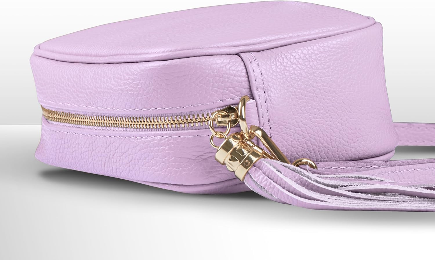 Italian Calf Leather Crossbody Bag for Women with Tassel Zipper | Small Camera Purse Shoulder Handbag Pocketbook