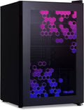 NewAir 85 Can Beverage Refrigerator with HexaColor LED Lights | Small Mini Fridge for Bedroom, Gaming Room, or Office | Remote Controlled Lighting & Quiet Cooling