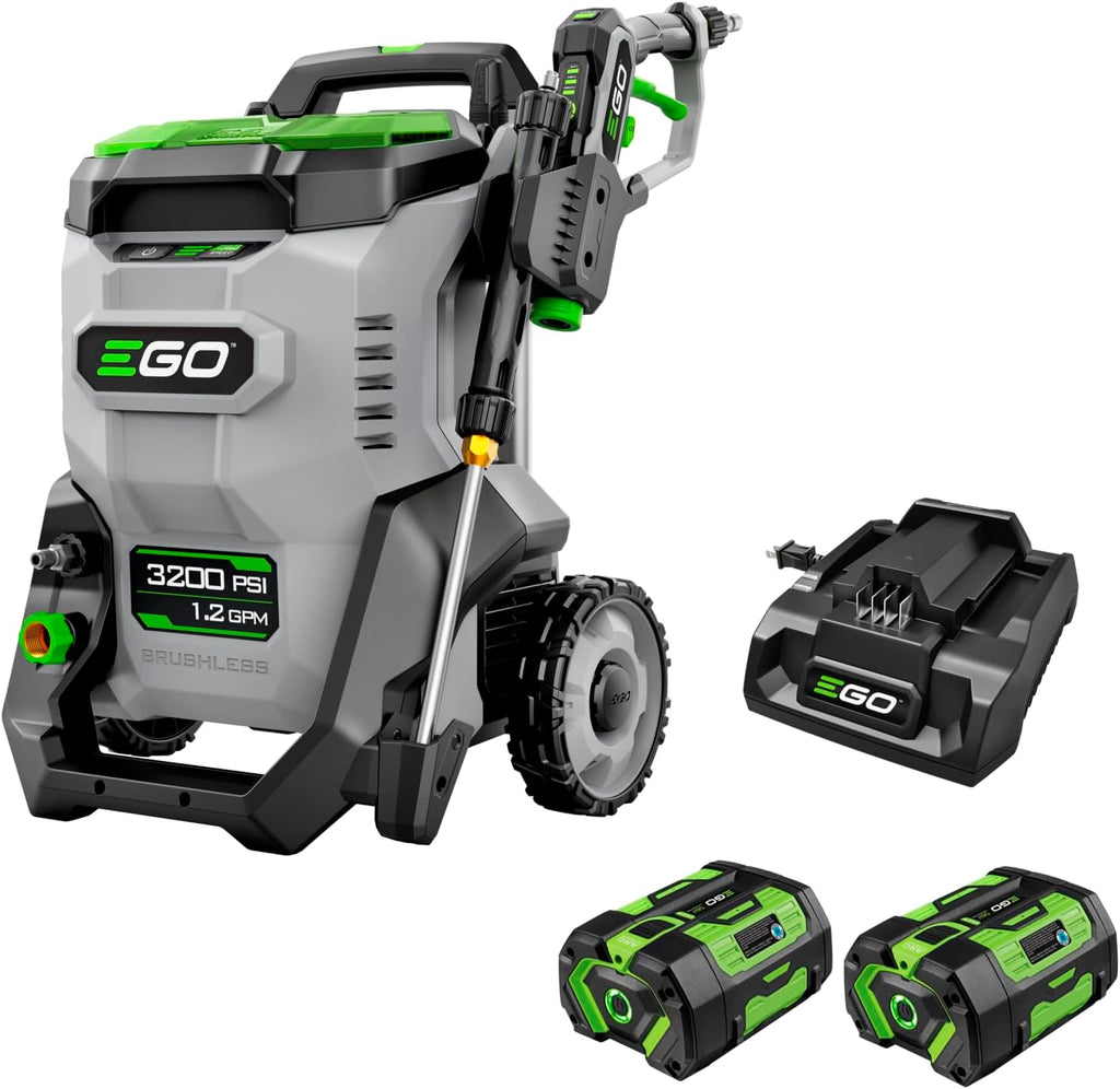 EGO Power+ Electric Pressure Washer, 3200 PSI Power Washer, Includes (2) 56V 6.0Ah Batteries and Charger - HPW3204-2