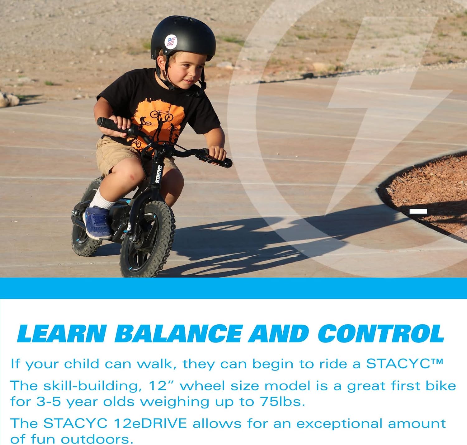 STACYC 12eDRIVE Electric Balance Bike for Kids Ages 3-5 Years Old Bundle 5AH 20VMAX E Bike Battery for 12eDrive and 16eDrive Bikes