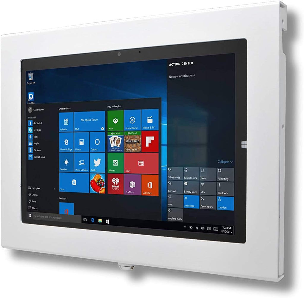 Locking Security Metal Case for Amazon Fire HD 10 2019 Used as Kiosk, POS, Store, Show Display (White, VESA & Wall Mount)