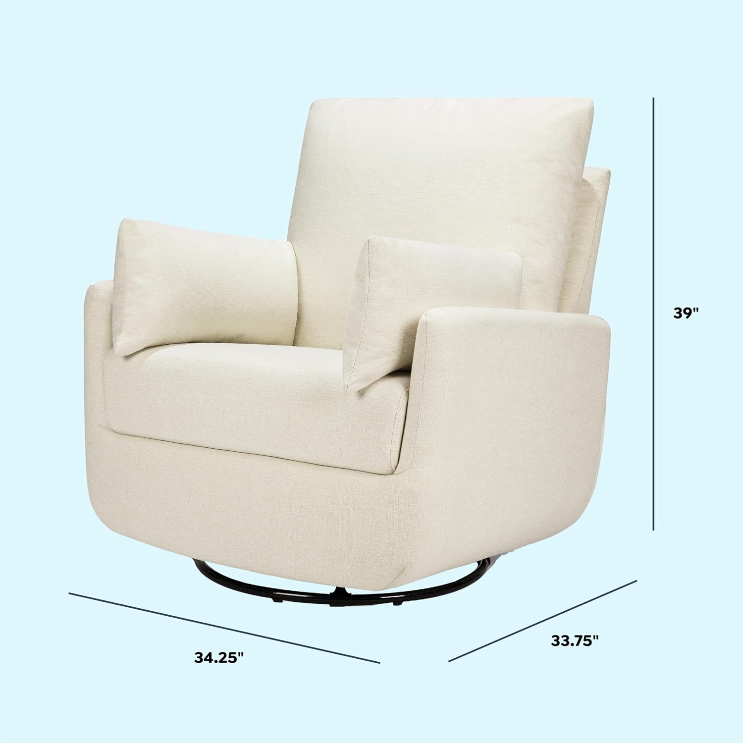 Davinci Juno Swivel Glider in Vanilla, Greenguard Gold & CertiPUR-US Certified
